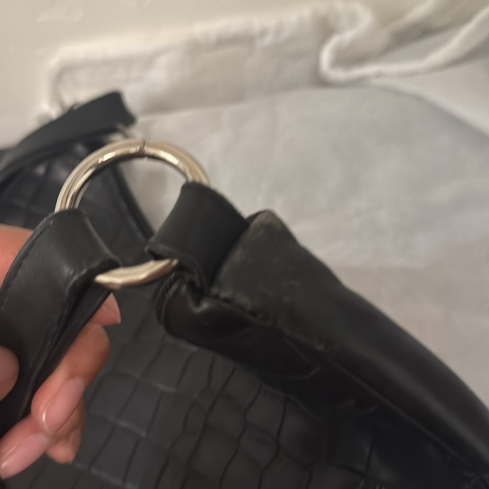 Black Crocodile-Embossed Maurizio Taiuti bag - Picture 4 of 5